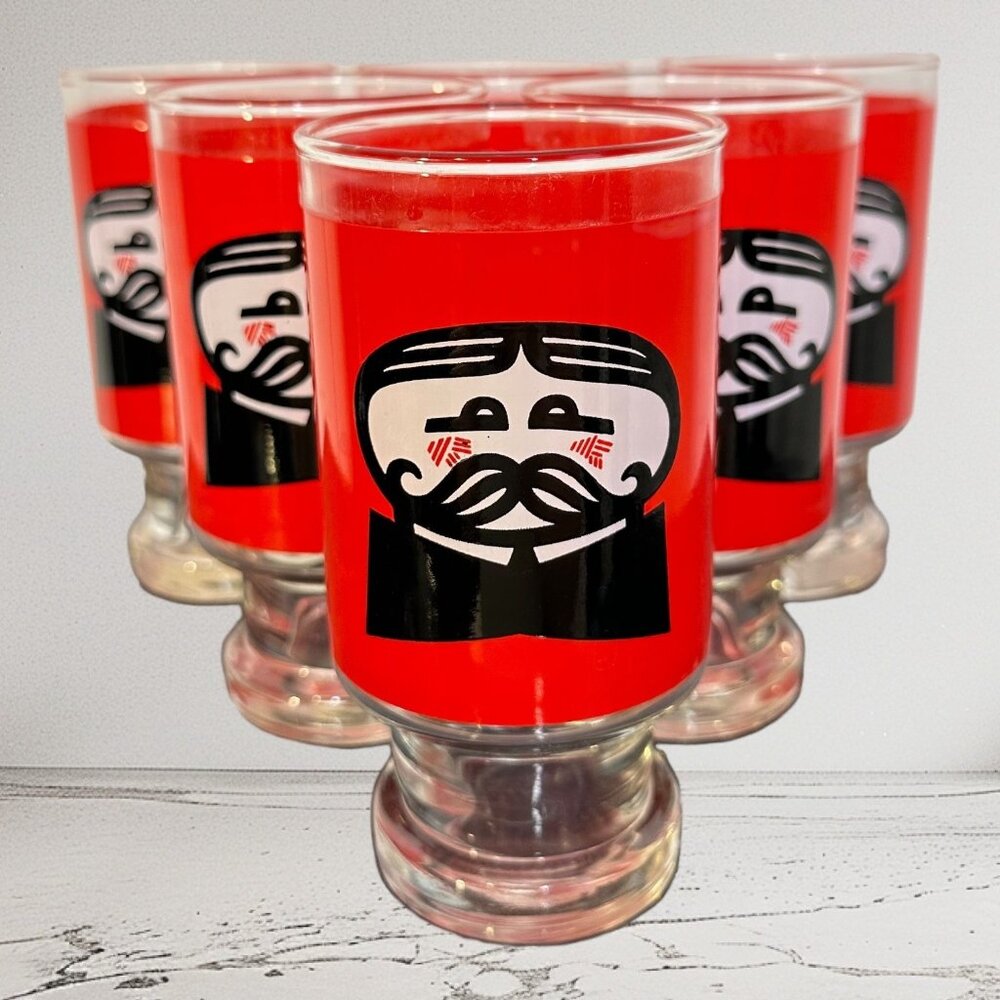 Vintage Pringles Drinking Glasses 1970s